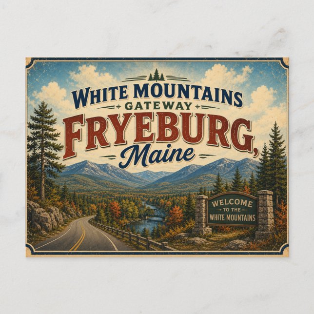 White Mountains Gateway Fryeburg Maine Postkarte (Vorderseite)