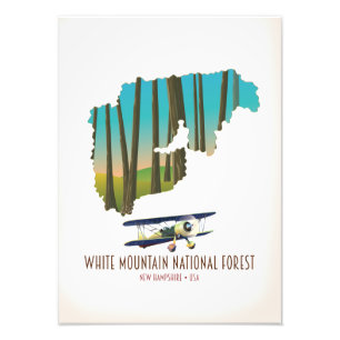 White Mountains National Forest USA Karte Fotodruck