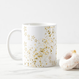 White Mug with golden stars Kaffeetasse