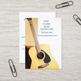 White Music Teacher/Musiker/Akustikgitarre Visitenkarte