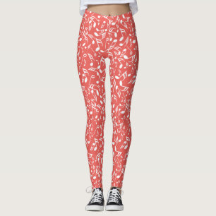 White Musiknotens Red Leggings