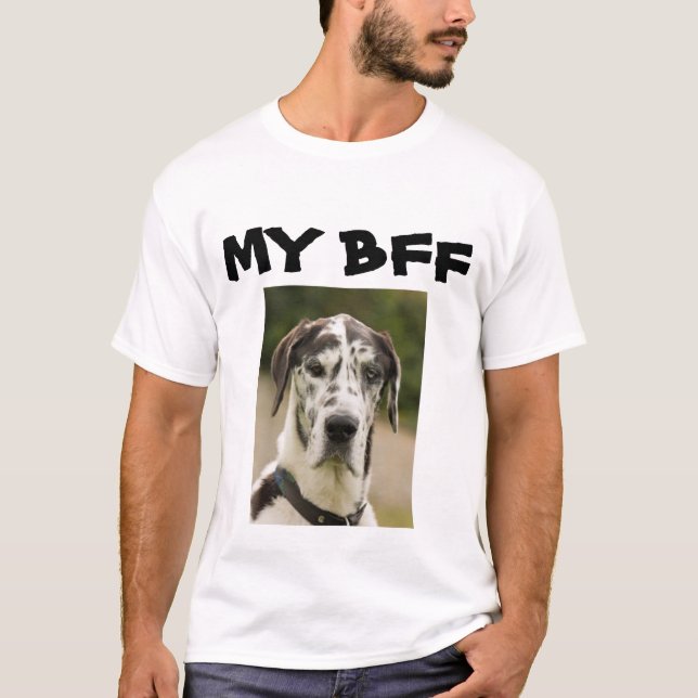 White My BESTE FREUNDIN Hund liebt Foto T-Shirt (Vorderseite)