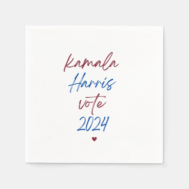 White Napkins für Kamala Harris 2024 Serviette (Vorderseite)