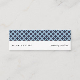 White navy blue Schar Cross modern card Mini Visitenkarte