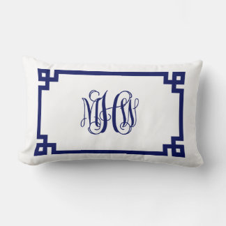 White Navy Griechisch Key Vinci Monogram DIY BG Lendenkissen