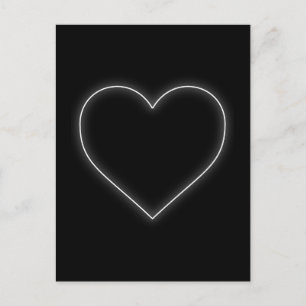 White Neon Heart - Love Valentines Feiertagspostkarte
