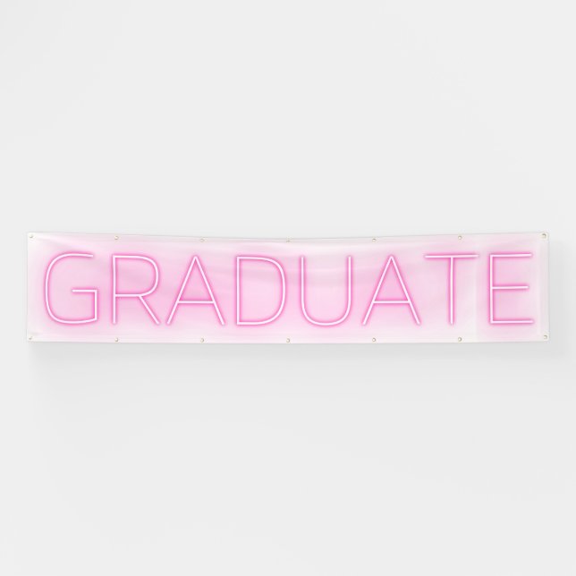 White NEON Huge PINK Moderne Grad Ankündigung Banner (Horizontal)