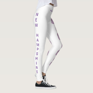White New Hampshire Lila Lilac Staat Leggings