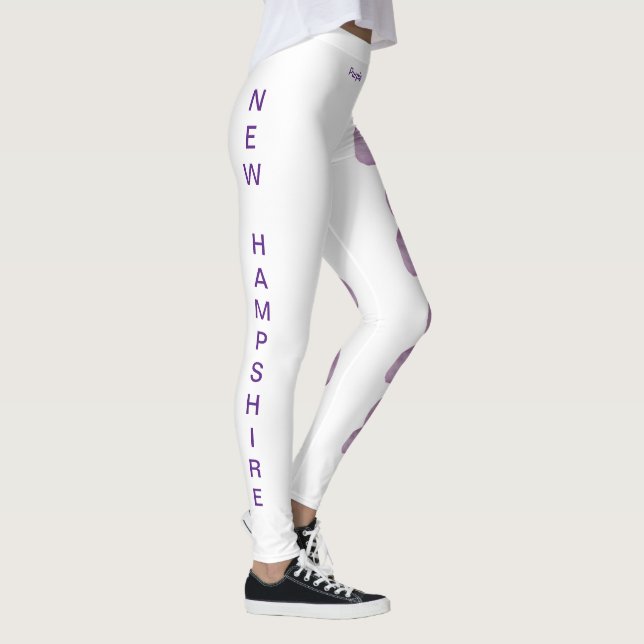 White New Hampshire Lila Lilac Staat Leggings (Rechts)