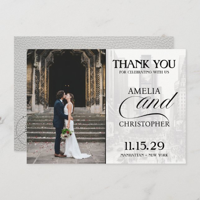 White New York City Passport Dankeskarte (Vorne/Hinten)