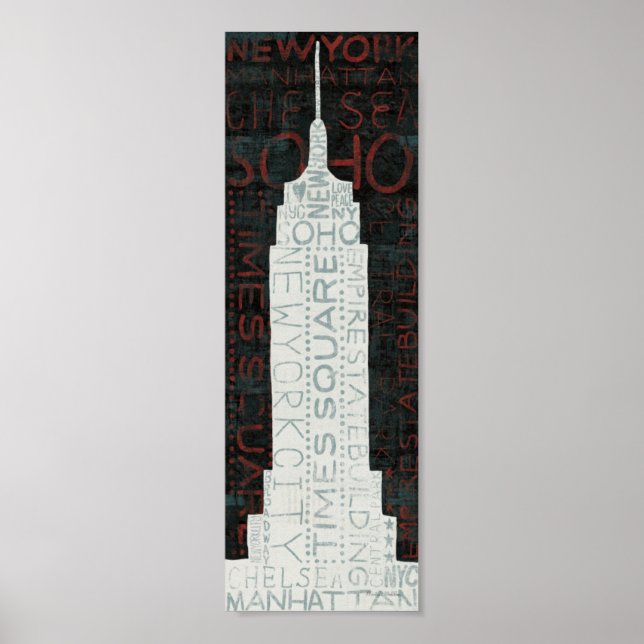 White New York Times Square Poster (Vorne)