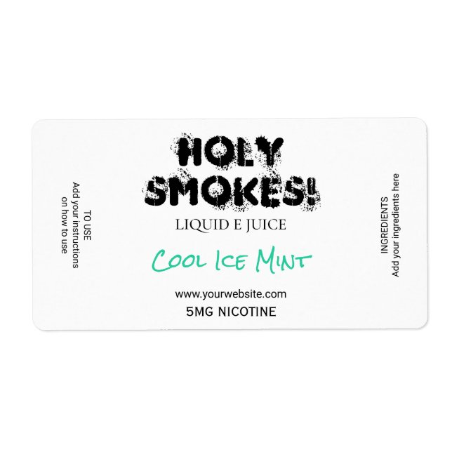 White Nicotine E Juice Labels (Vorne)