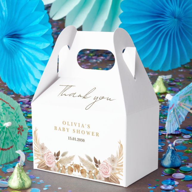 White Niedlich Watercolor Blume Kinderdusche Geschenkschachtel (Party)