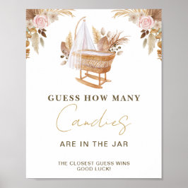 White Niedlich Watercolor Blume Kinderdusche Poster