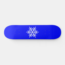 White Nordic Snowflake Royal Blue Hintergrund Skateboard