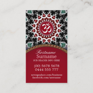 White Om Reiki Yoga New Age Business Cards Visitenkarte