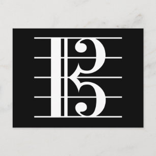 White-on-Black Alto Clef Postkarte