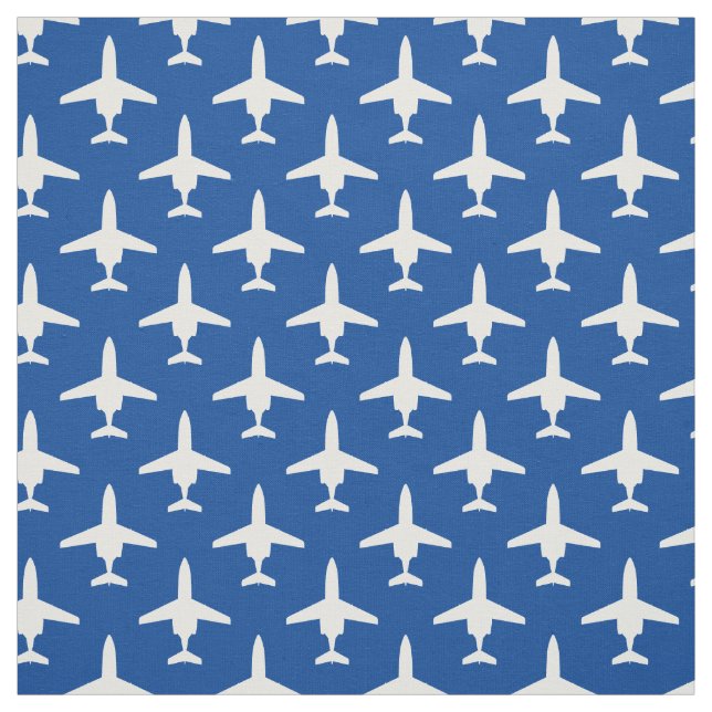White on Blue T-1 Jayhawk Silhouette Pattern Stoff (Muster)