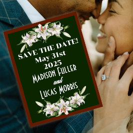 White on Deep Green Calla Lilies Rettete-the-Date Postkarte