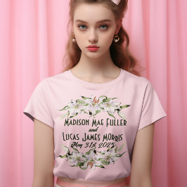 White on Deep Green Calla Lilies Wedding T-Shirt