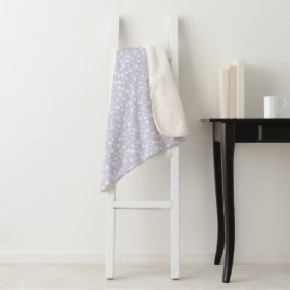 White on Dusty Lila | Muster für Linoldruckstars Sherpadecke