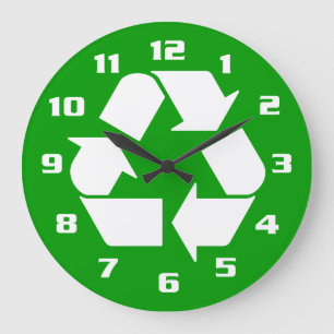 WHITE ON GREEN RECYCLE GROßE WANDUHR