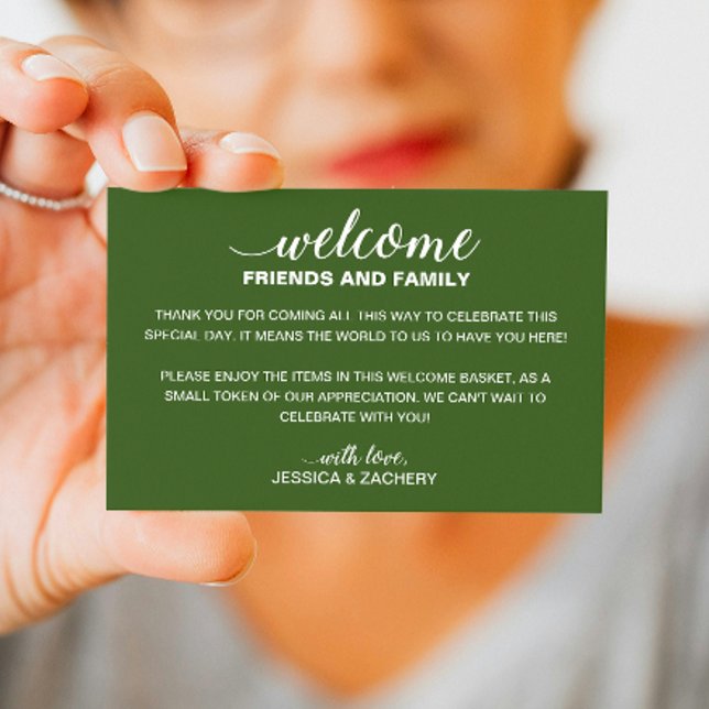 White on Green Wedding Willkommensbeutel Platzkarte (Von Creator hochgeladen)