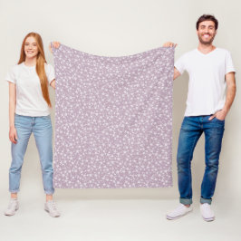 White on Mauve | Muster für Linoldruckstars Fleecedecke