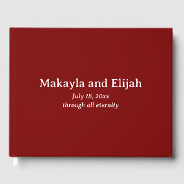 White on Red Minimalistisch Wedding Gästebuch