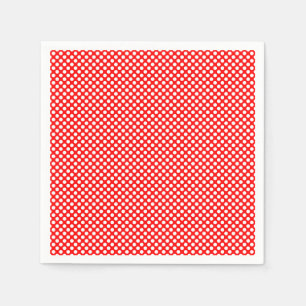 White on Red Small Size Polka Dots Paper Serviette