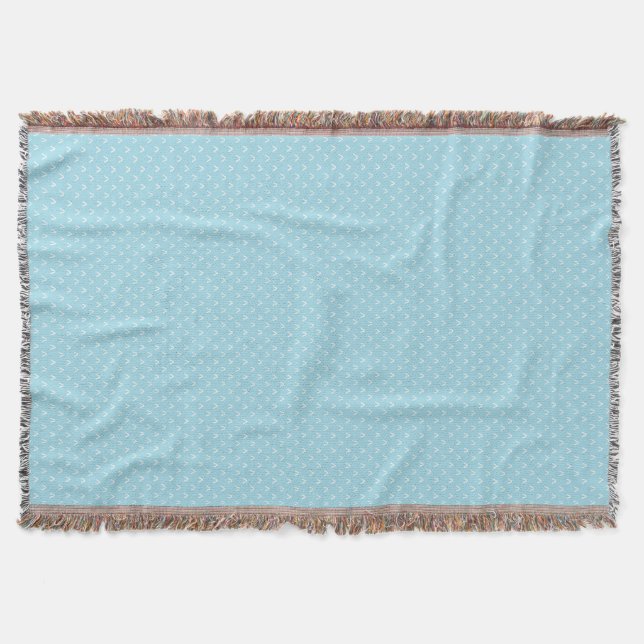 White on Sky Blue Imitate Knittern Stitch Muster Decke (Vorderseite)