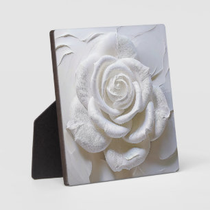 White On White - Geformte Rose Fotoplatte