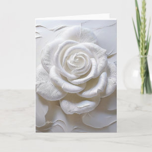 White On White - Geformte Rose Karte