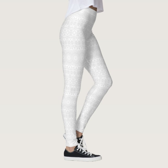 White on White Minimal Mandala Muster Leggings (Rechts)