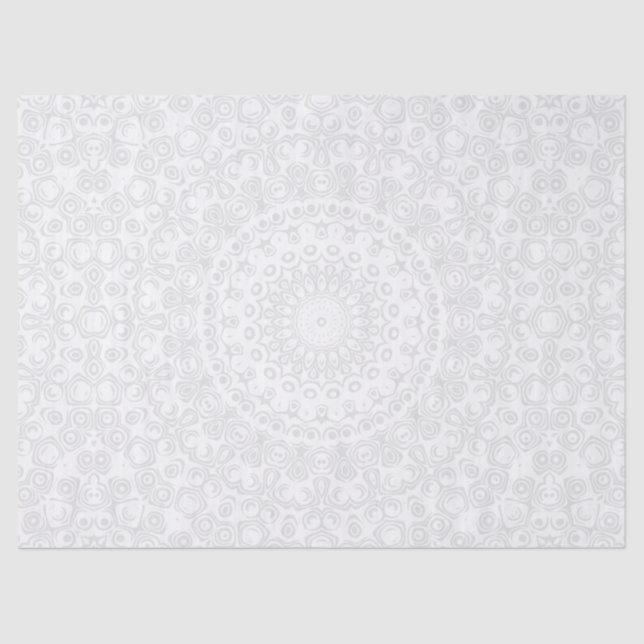 White on White Minimal Mandala Muster Seidenpapier (Vorderseite)