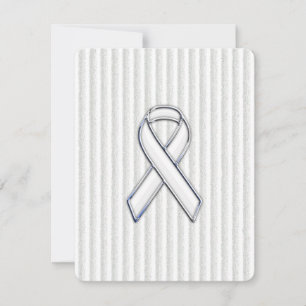 White on White Ribbon Awareness Stripes