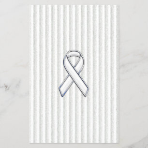 White on White Ribbon Awareness Stripes Flyer