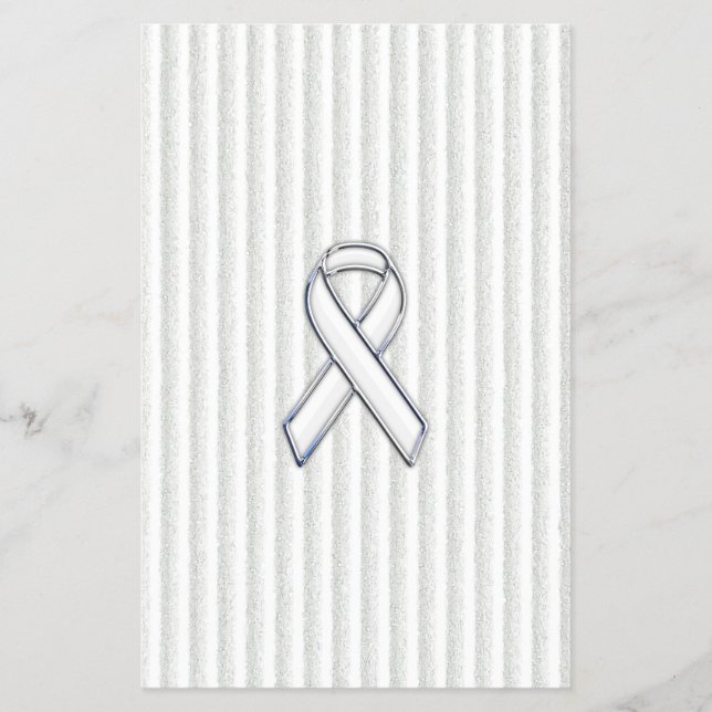 White on White Ribbon Awareness Stripes Flyer (Vorne)