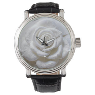 White on White - Skulptur Rose Armbanduhr