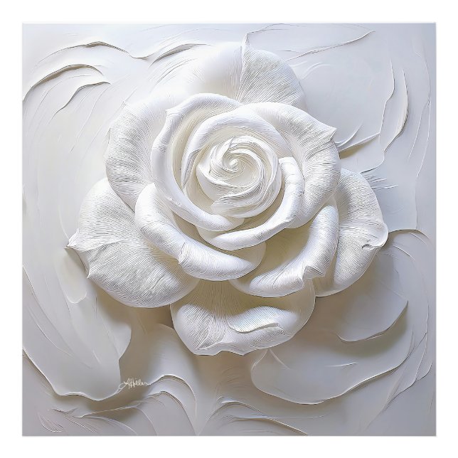 White on White - Skulptur Rose Fotodruck (Vorne)