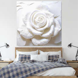 White on White - Skulptur Rose Leinwanddruck