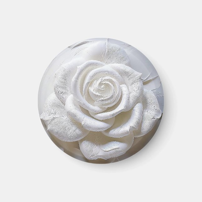White on White - Skulptur Rose Magnet (Vorne)
