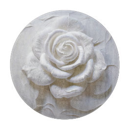White on White - Skulptur Rose Schneidebrett