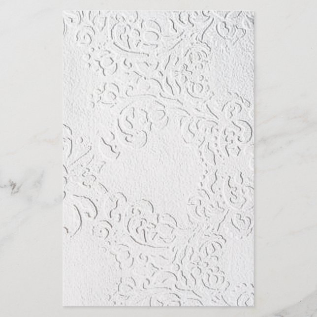 "White on White Verziert Design"  Briefpapier (Vorderseite)