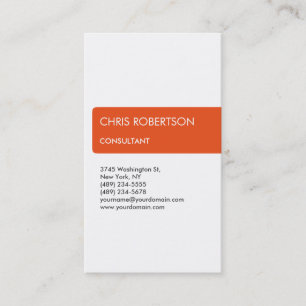 White Orange Attraktive Charming Business Card Visitenkarte