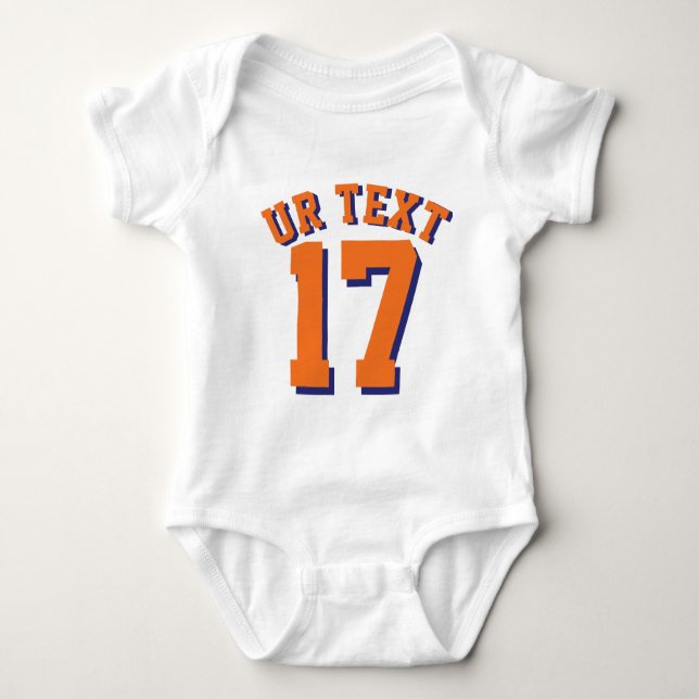 White & Orange Baby | Sports Jersey Design Baby Strampler (Vorderseite)