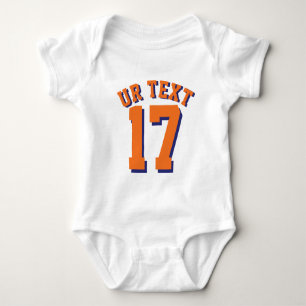 White & Orange Baby   Sports Jersey Design Strampler