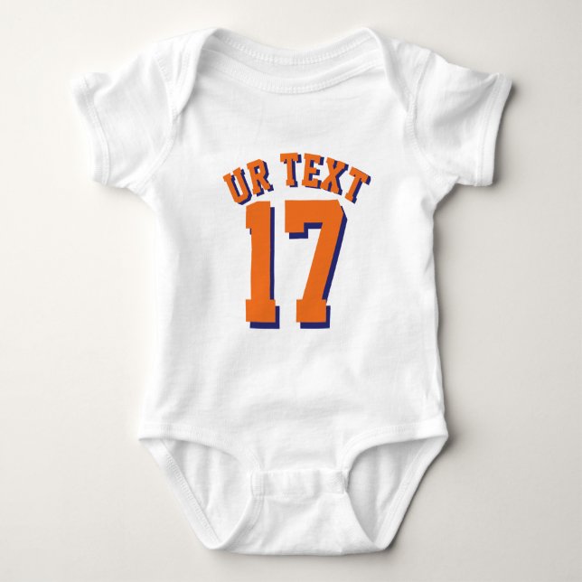 White & Orange Baby | Sports Jersey Design Strampler (Vorderseite)