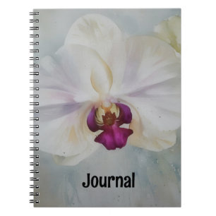 White Orchid Art Journal personalisieren Notizblock