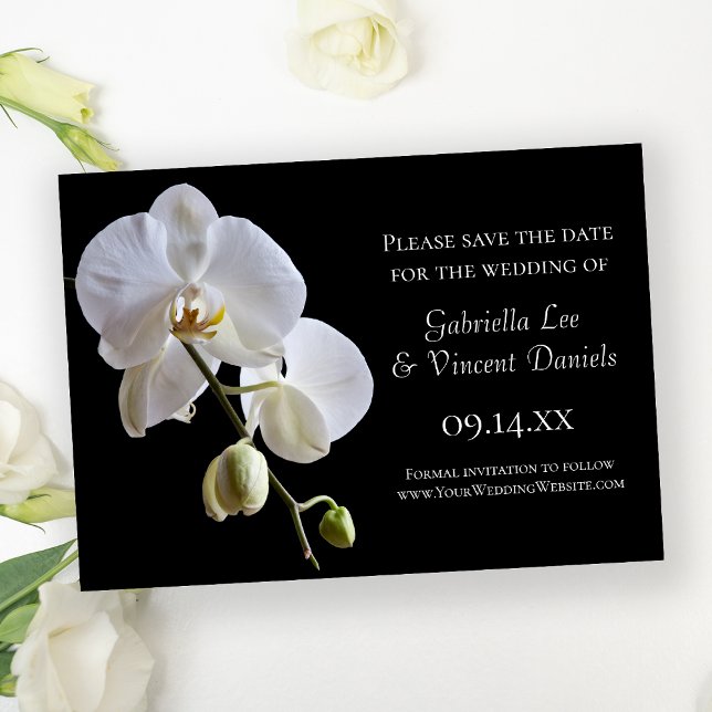 White Orchid auf Black Wedding Save the Date (Von Creator hochgeladen)